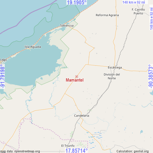 Mamantel on map