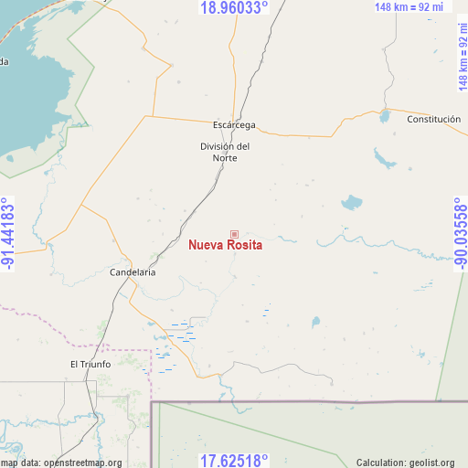 Nueva Rosita on map