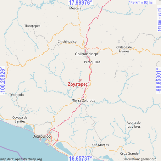 Zoyatepec on map