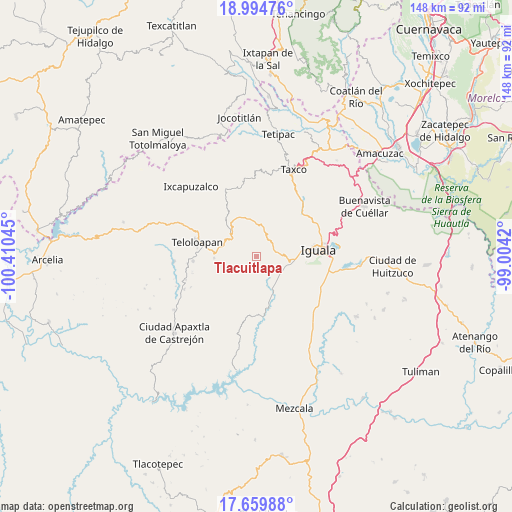Tlacuitlapa on map