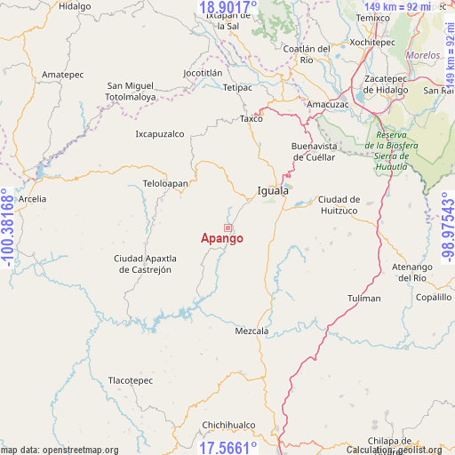 Apango on map