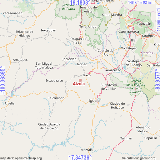 Atzala on map