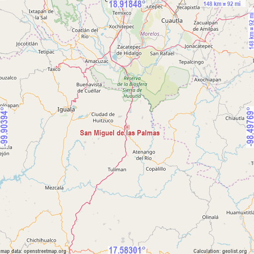 San Miguel de las Palmas on map