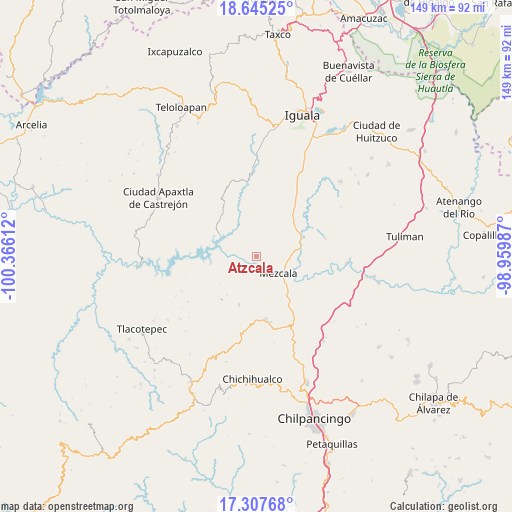 Atzcala on map
