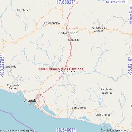 Julián Blanco (Dos Caminos) on map