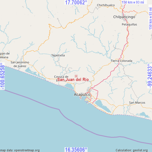 San Juan del Río on map