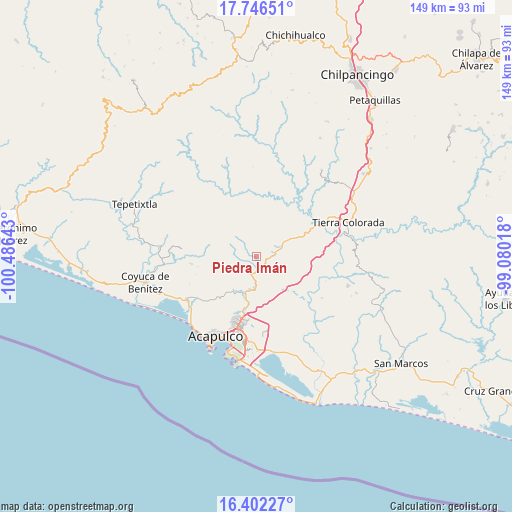 Piedra Imán on map