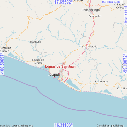 Lomas de San Juan on map