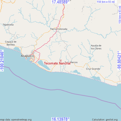 Tecomate Nanchal on map