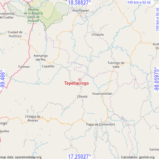 Tepetlacingo on map