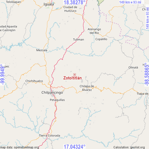 Zotoltitlán on map