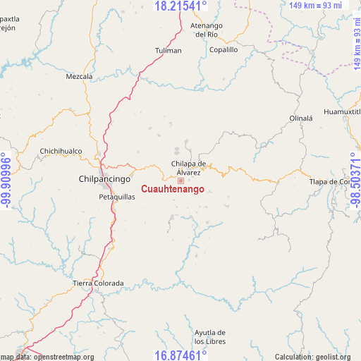 Cuauhtenango on map