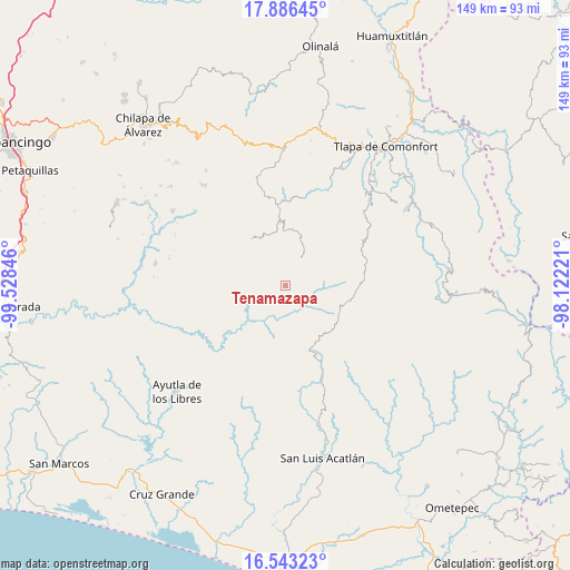 Tenamazapa on map