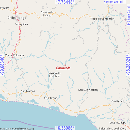 Camalote on map