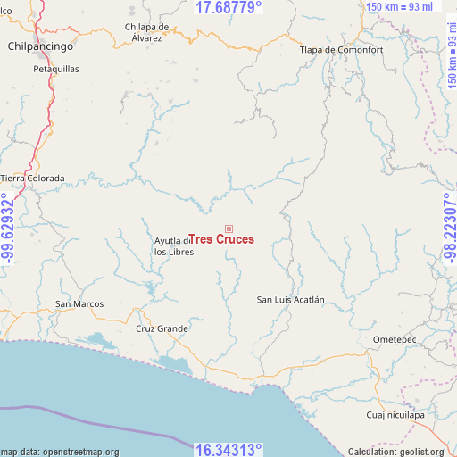 Tres Cruces on map