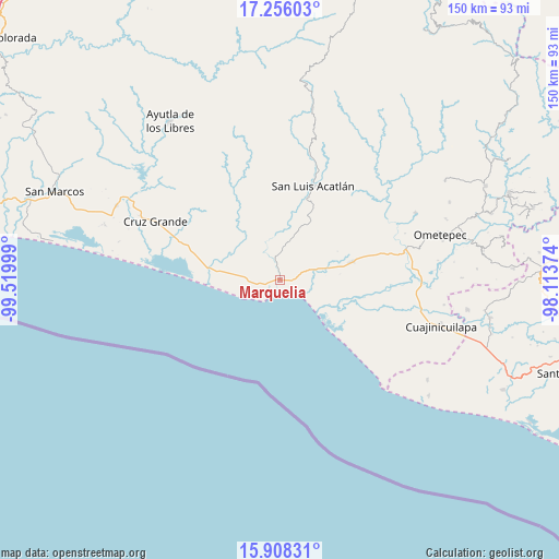 Marquelia on map