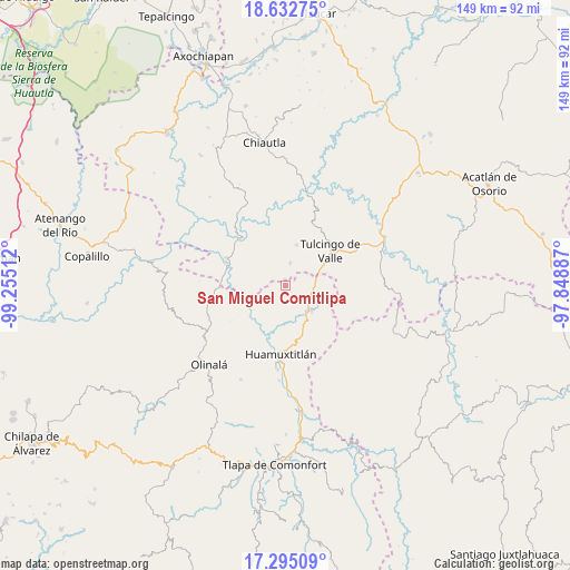 San Miguel Comitlipa on map