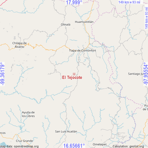 El Tejocote on map