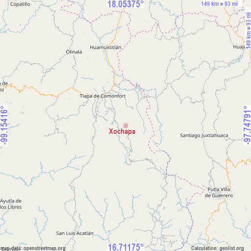 Xochapa on map