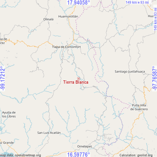 Tierra Blanca on map
