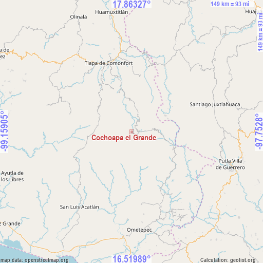 Cochoapa el Grande on map