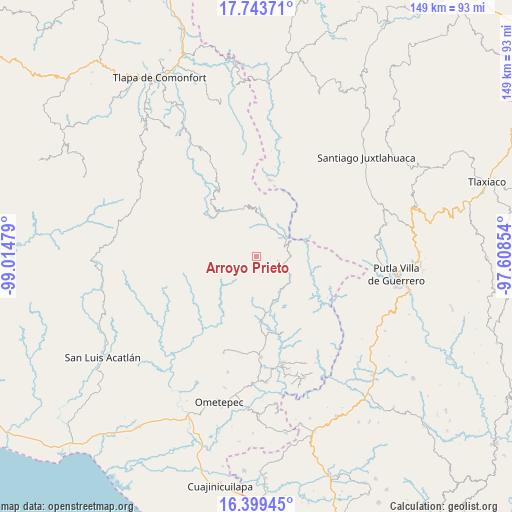 Arroyo Prieto on map