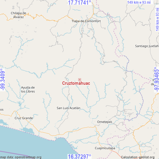Cruztomáhuac on map