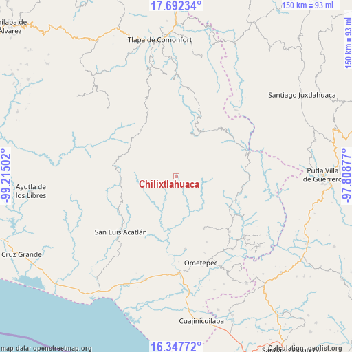 Chilixtlahuaca on map