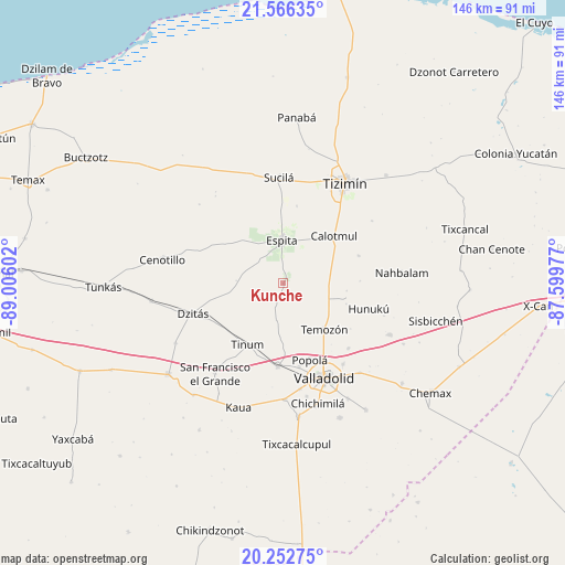 Kunche on map