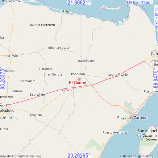 El Cedral on map