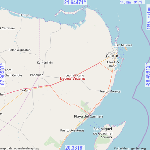 Leona Vicario on map