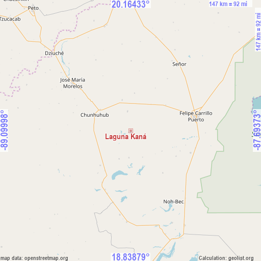 Laguna Kaná on map