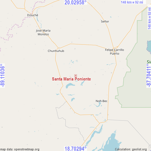 Santa María Poniente on map