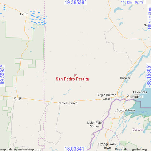 San Pedro Peralta on map