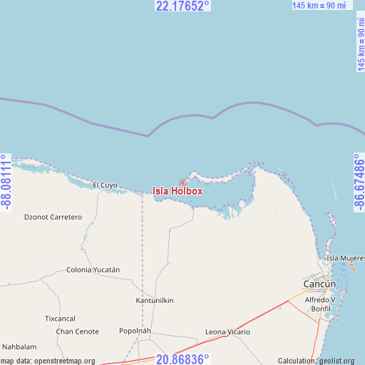 Isla Holbox on map