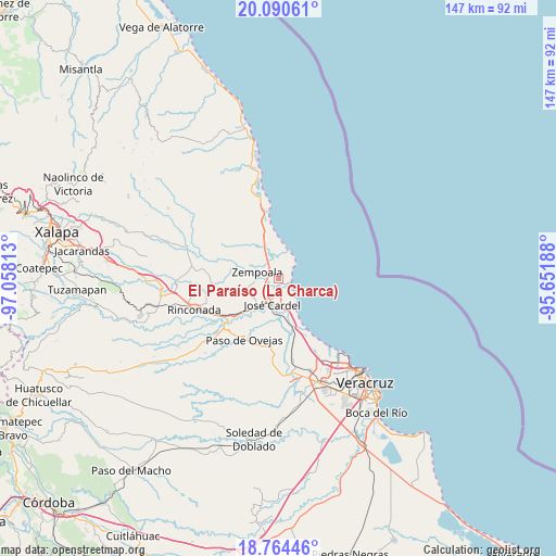 El Paraíso (La Charca) on map