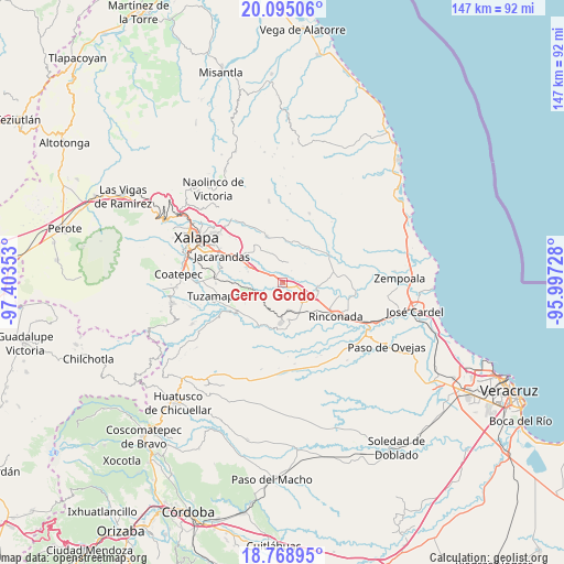 Cerro Gordo on map