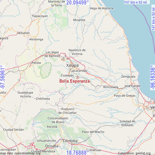 Bella Esperanza on map