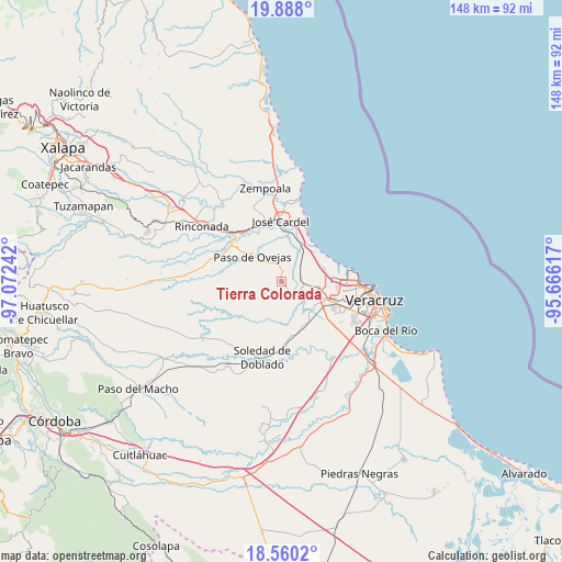 Tierra Colorada on map