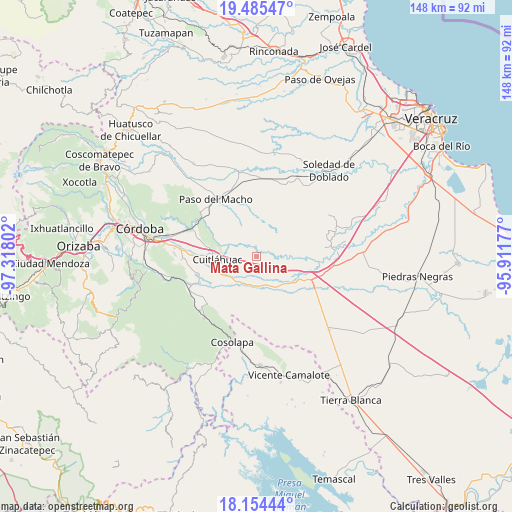 Mata Gallina on map