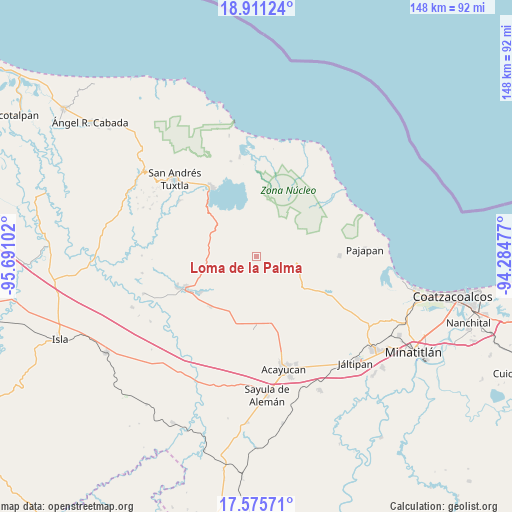 Loma de la Palma on map