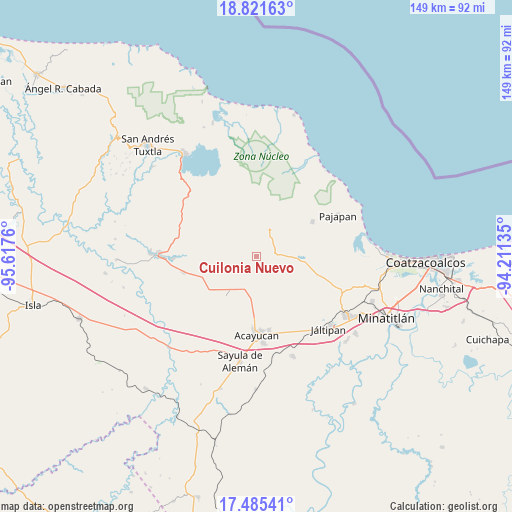 Cuilonia Nuevo on map