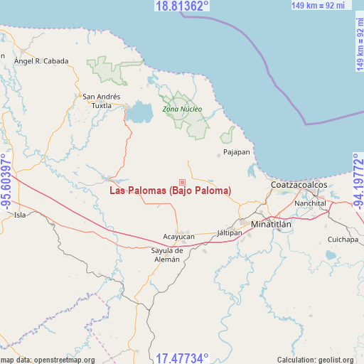 Las Palomas (Bajo Paloma) on map