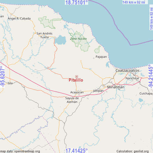 Pitalillo on map