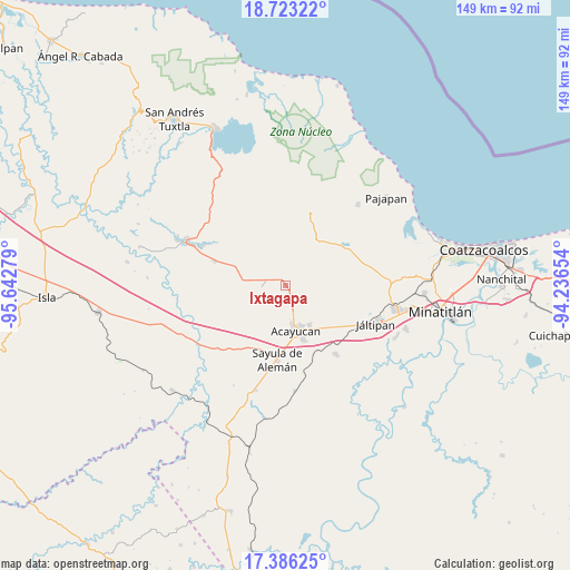 Ixtagapa on map