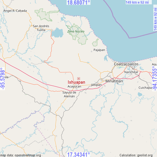 Ixhuapan on map