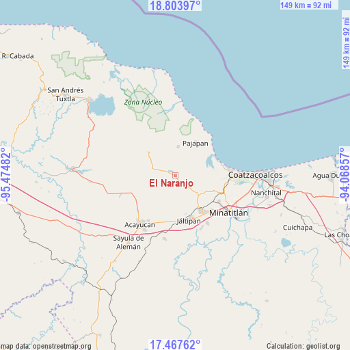 El Naranjo on map