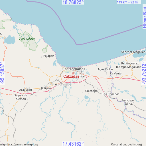 Calzadas on map