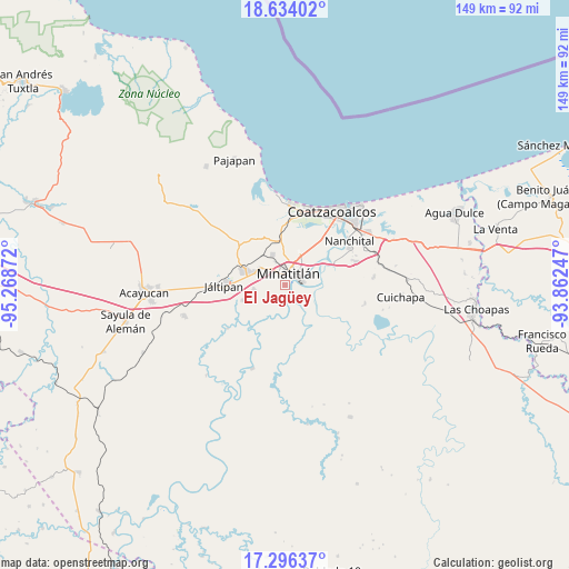 El Jagüey on map