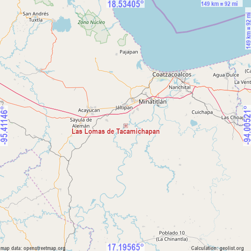 Las Lomas de Tacamichapan on map